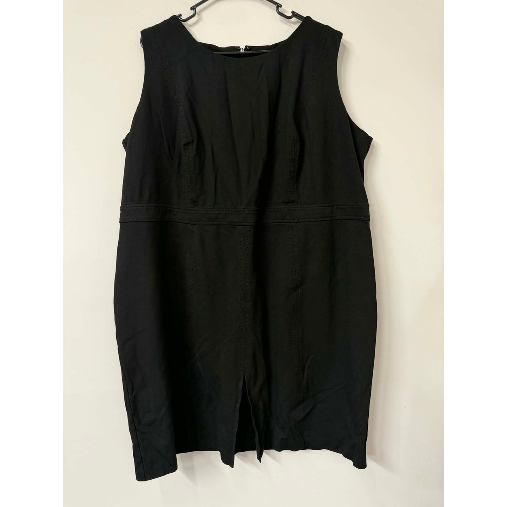 Talbots Women's 20w Black Sleeveless Ponte Sheath Dress ID004875
